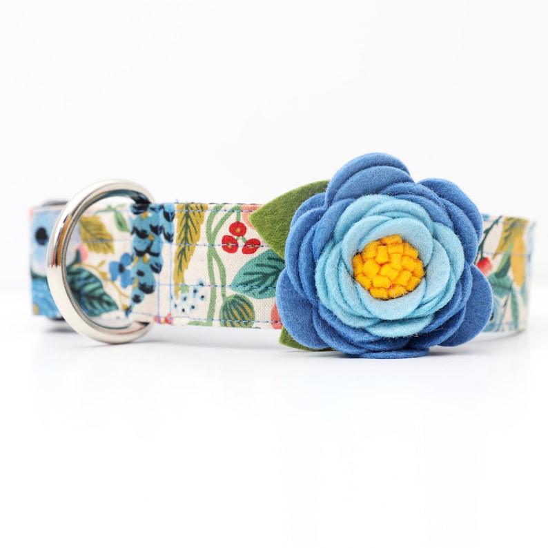 WILDFLOWER Dog Collar Flower Wool Felt Cute Dog Collar Etsy