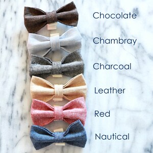 Dog Collar BOW TIE 7 colors Linen Bowtie for Dogs Dog Collar Accessory Special Occasion Wedding Dog Bowtie image 3