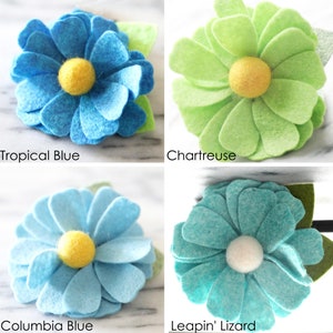 Dog Collar DAISY Flower Wool Felt Dog Collar Attachment Removable Cute Pet Accessory Collar Flower image 6