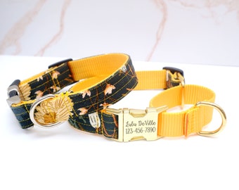 Dandelion Floral Martingale Hundehalsband - Skurriles Hundehalsband aus Canvas - Hundehalsband mit Gravur