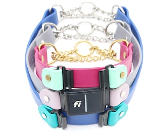Collar Martingale Fi Compatible / Collar Martingale Biothane bicolor impermeable para perros / Serie 3/3+