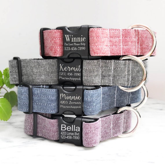 Linen dog store collar