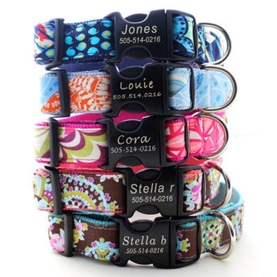 Lazer Etched Personalized Classic Cotton Dog Collar 15 Etsy