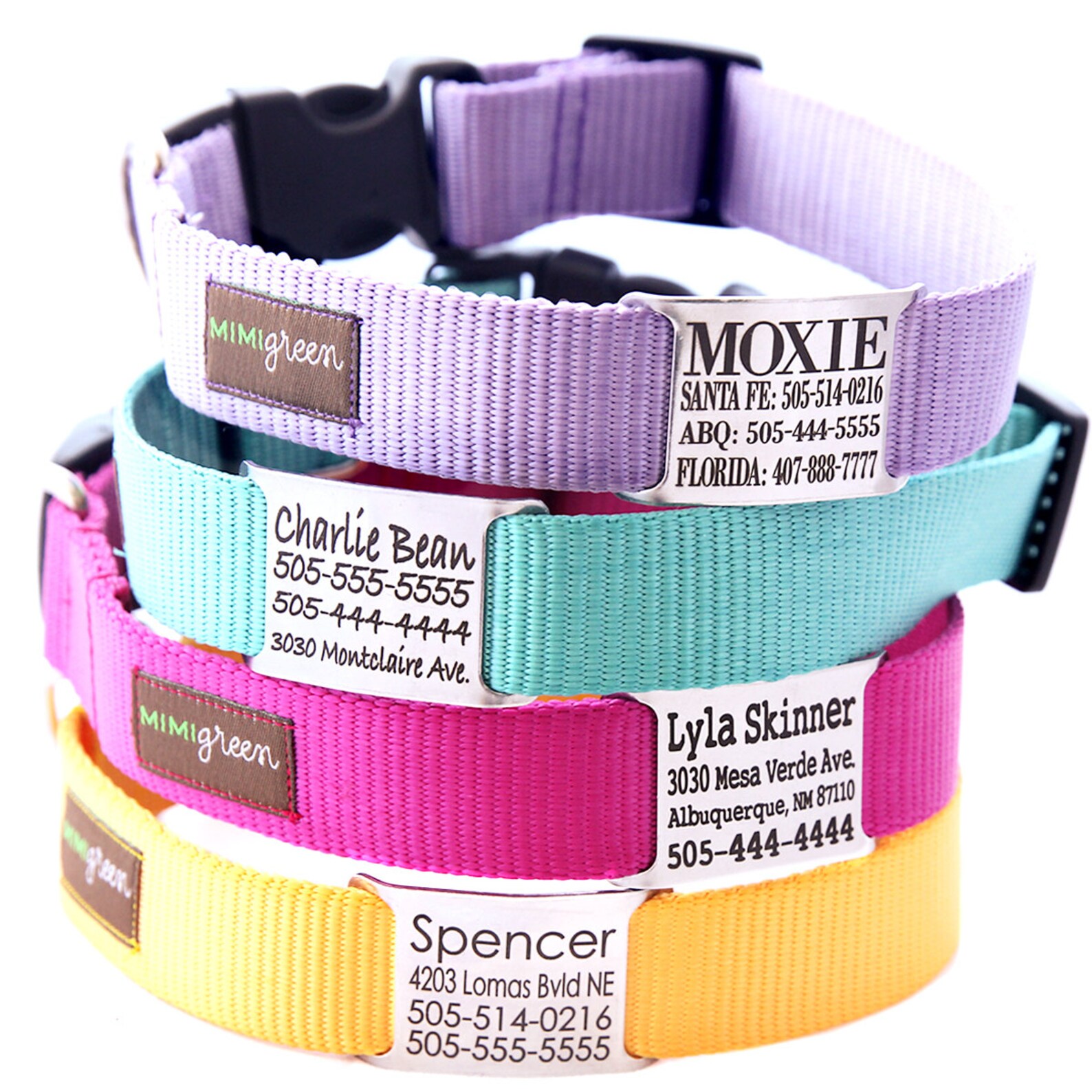 Personalized NAMEPLATE Dog Collar Metal Engraved in 27 Nylon Etsy