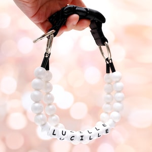 Pearl Dog Collar with Name | Classic Pearl Dog Collar | Dog ID Friendship Collar | Custom Beaded Dog Necklace | Beaded Dog Collar