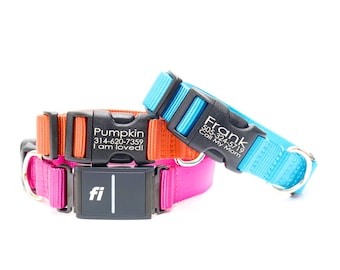 Fi Nylon Gurtband Hundehalsband | 27 lebendige Farben | Sicherheits-GPS-Tracker-Halsband | Personalisierte Gravur | Serie 3 / 3+