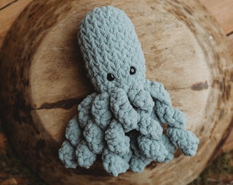 Stuffed Octopus Toy Gender Neutral Baby Shower Lovey Milestone Prop Sea Creature Stuffed Animal Stuffy Toy Crochet Handmade