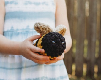 Plush Bee, Barnabee the Crochet Bee, Stuffed Bug Toy, Gifts for kids.