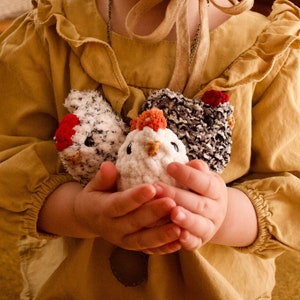 Plymouth Rock Mini Stuffed Chicken, Soft Stuffed Toy, Farm Animal, Chicken Plush, Imaginative Play, Baby Gifts.