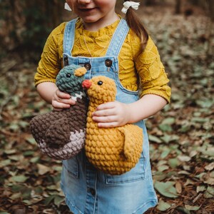 Marigold the Duck: Crochet stuffed animal toy duck plushie, Farm Animal, Imaginative Play, Stuffed animal Duck, Toddler Gifts image 3