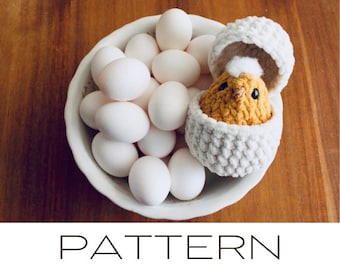 PATTERN ONLY Hatcher the Hatching Chick, Hatchling, Beginner Crochet Patterns, Amigurumi.