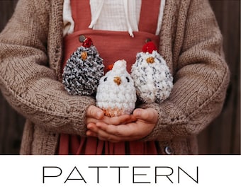 Crochet Mini Chicken Pattern, Crochet Plush Toy, Quick Crochet Pattern, PATTERN ONLY.