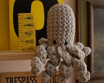 Stuffed Octopus Toy Gender Neutral Baby Shower Lovey Milestone Prop Sea Creature Stuffed Animal Stuffy Toy Crochet Handmade