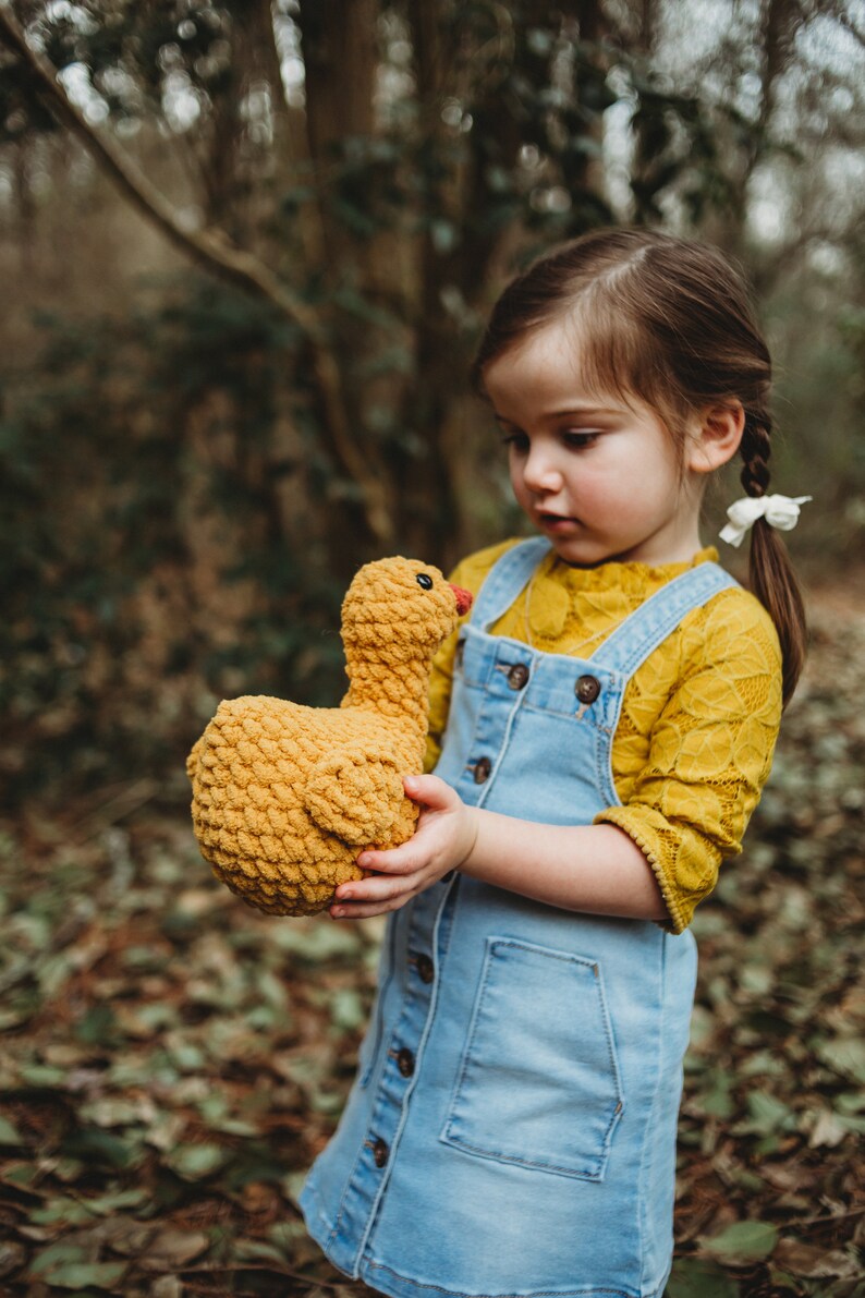 Marigold the Duck: Crochet stuffed animal toy duck plushie, Farm Animal, Imaginative Play, Stuffed animal Duck, Toddler Gifts image 5