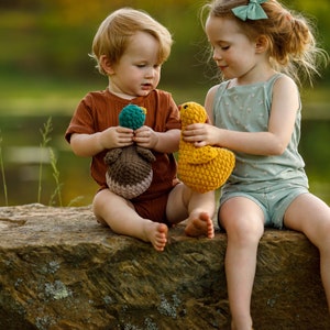 Marigold the Duck: Crochet stuffed animal toy duck plushie, Farm Animal, Imaginative Play, Stuffed animal Duck, Toddler Gifts image 9
