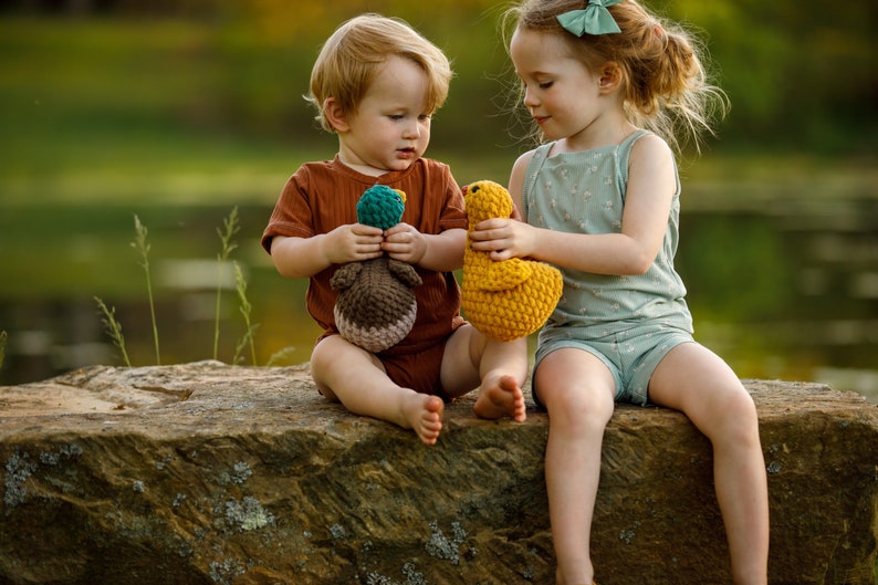 Marigold the Duck: Crochet stuffed animal toy duck plushie, Farm Animal, Imaginative Play, Stuffed animal Duck, Toddler Gifts image 9