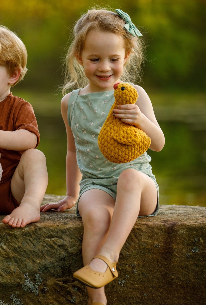 Marigold the Duck: Crochet stuffed animal toy duck plushie, Farm Animal, Imaginative Play, Stuffed animal Duck, Toddler Gifts image 2