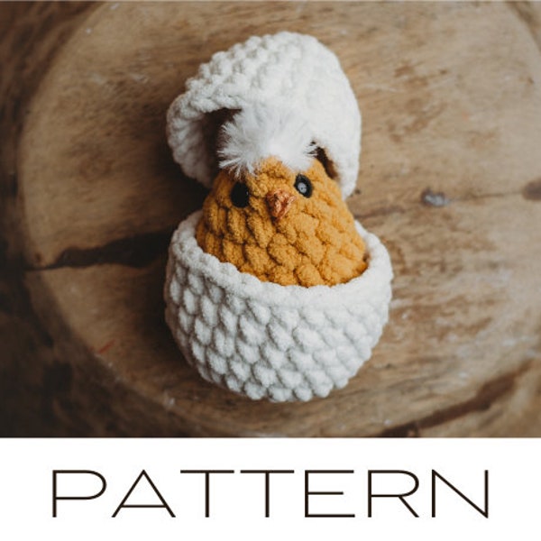MOTIF SEULEMENT : Poussin Amigurumi Chunky Au Crochet, Motif Animal Coquillage