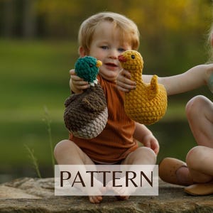 Mallard and Yellow Duck Crochet PATTERN: Quick Beginner Crochet Toy Pattern, Crochet Gift for Kids