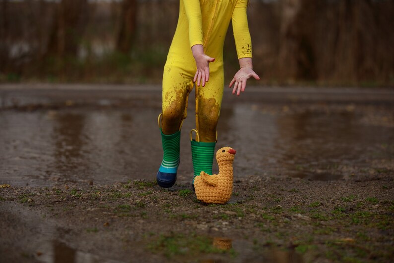 Marigold the Duck: Crochet stuffed animal toy duck plushie, Farm Animal, Imaginative Play, Stuffed animal Duck, Toddler Gifts image 10