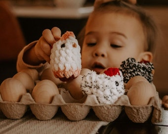 Mini Stuffed Chicken, Soft Stuffed Toy, Farm Animal, Chicken Plush, Imaginative Play, Baby Gifts.