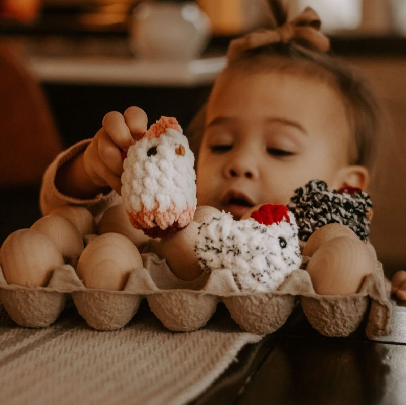 Mini Stuffed Chicken, Soft Stuffed Toy, Farm Animal, Chicken Plush, Imaginative Play, Baby Gifts. image 1