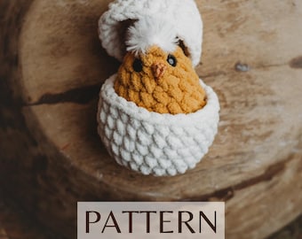 MOTIF SEULEMENT : Poussin Amigurumi Chunky Au Crochet, Motif Animal Coquillage