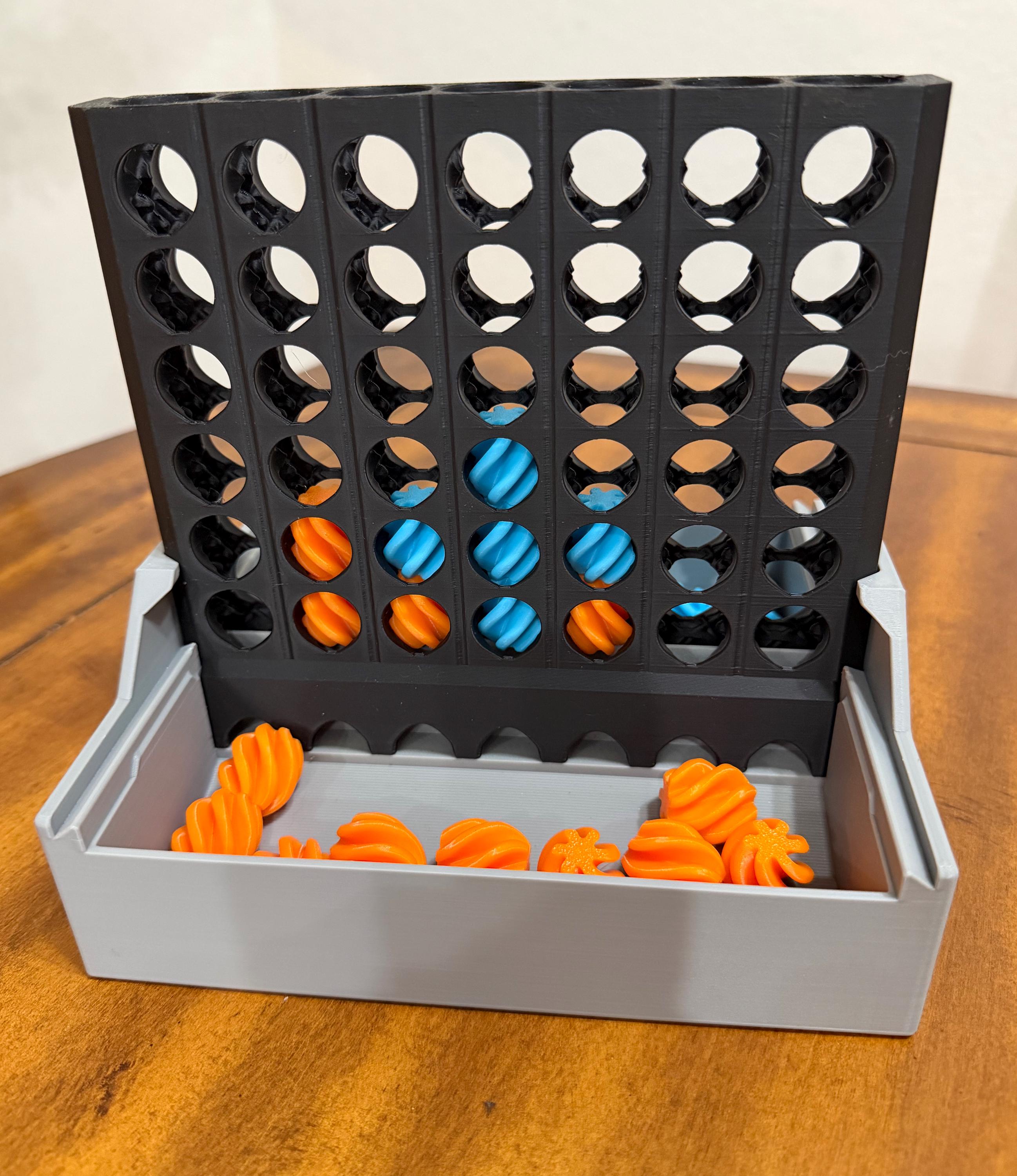 Juego de 4 en raya con autoclasificación impreso en 3D: juego de viaje en 3D para niños