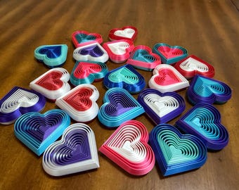3D Printed Heart Fidget Toy – Two-Tone Valentine's Gift