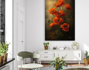 Vintage painting of flowers - Poppies