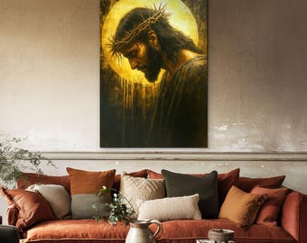 Wooden image - Jesus with a crown of thorns