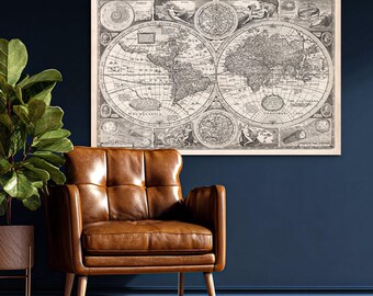 Black and white historical image - Map of the world