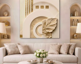 Painting for the living room wall - Golden ornament