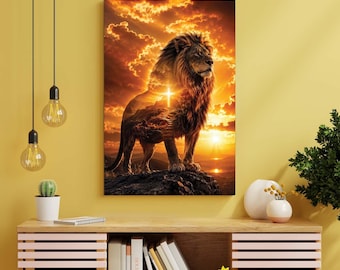 Christian image on wood - Lion of Judah