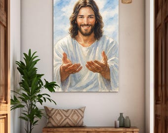Colorful wooden picture - Jesus is calling you