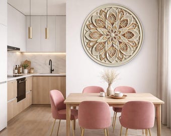 Mandala painting for the dining room - Circular bloom