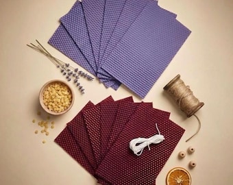 Beeswax Sheets 8x5 – Hand Rolled Candle Making Kit – 6 Sheets Set, Natural Beeswax, DIY Candle Supplies, 16 Color Options