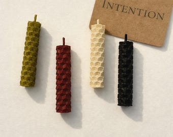 Mini Beeswax Intention Candles | Ritual & Manifestation Candle Set | Handmade Natural Beeswax