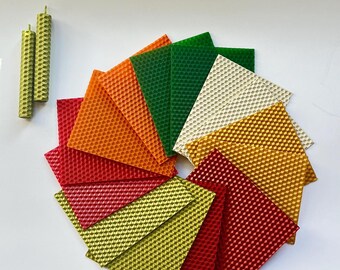 Beeswax Candle Making Kit: 14 Multicolored Sheets, DIY Craft