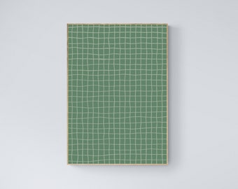 Green Grid - Digital Prints, Poster, Download, Art Printable, Abstract style Check Geometric