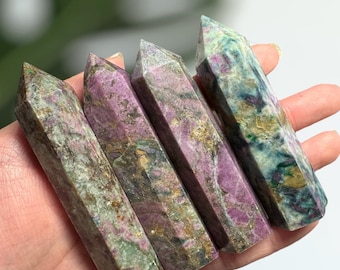 Ruby in Kyanite Tower 1pc Natural Crystal Point