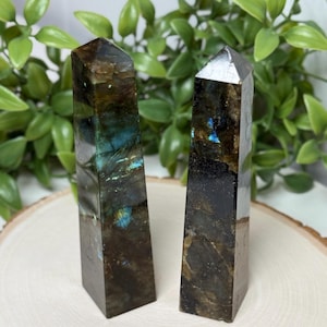 Labradorite Obelisk Tower 4.7&quot;-5.5&quot; Natural Crystal Point