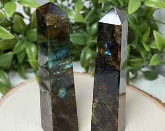 Labradorite Obelisk Tower 4.7&quot;-5.5&quot; Natural Crystal Point