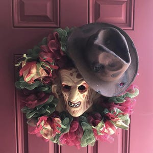 Nightmare Horror Wreath: Handmade Halloween Door Decor