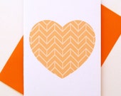 Loveheart Card - Orange Ziggy