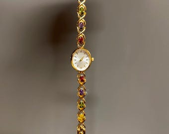 女性用ヴィンテージウォッチ、宝石ウォッチ、女性用ウォッチ、ヴィンテージ風ウォッチ、彼女へのギフト、母の日ギフト