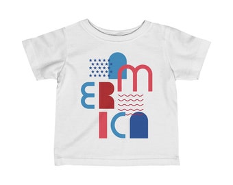 4th of July AMERICA Infant Fine Jersey Tee