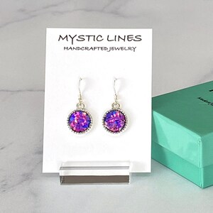 Sparkly Purple Resin Earrings with Sterling Silver Ear Wires -Gift for Her- Graduation Gifts- Bridesmaid Gifts Dangle Earrings-Drop Earrings