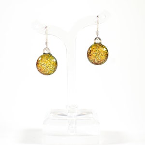 Orange Dichroic Glass Earrings - Dichroic Glass Jewelry - Fused Glass Jewelry - Gifts for Her - Graduation Gifts - Mother&#39;s Day Gifts