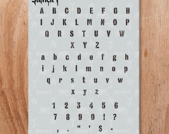 1/2" Industrial Font Stencil - Reusable Craft & DIY Stencils - S1_ALPH_IND_10 - 8.5" x 11" - By Stencil1